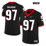 Men's Georgia Bulldogs NCAA #97 Tyler Malakius Nike Stitched Black Legend Authentic College Football Jersey LTJ8154XY